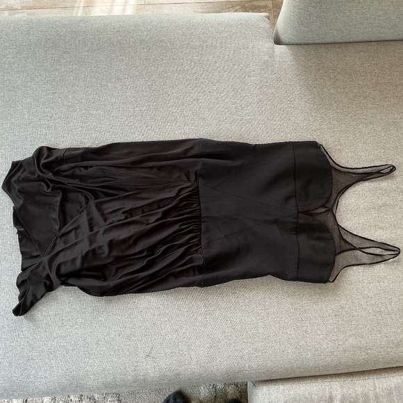 NWOT Doo.Ri New York Designer Draped Black and Mesh Dress - size 6 - Picture 5 of 10